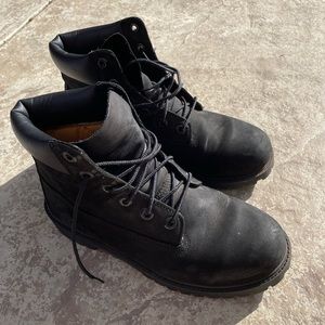 Timberland black boots Big Girls Size 7